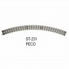 Rail Setrack double courbe R3 505mm angle 45°-HO-1/87-PECO ST-231