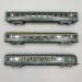 3 voitures allégées "Saucisson", toit vert, A8, B10 et A6D, SNCF - REE VB-499