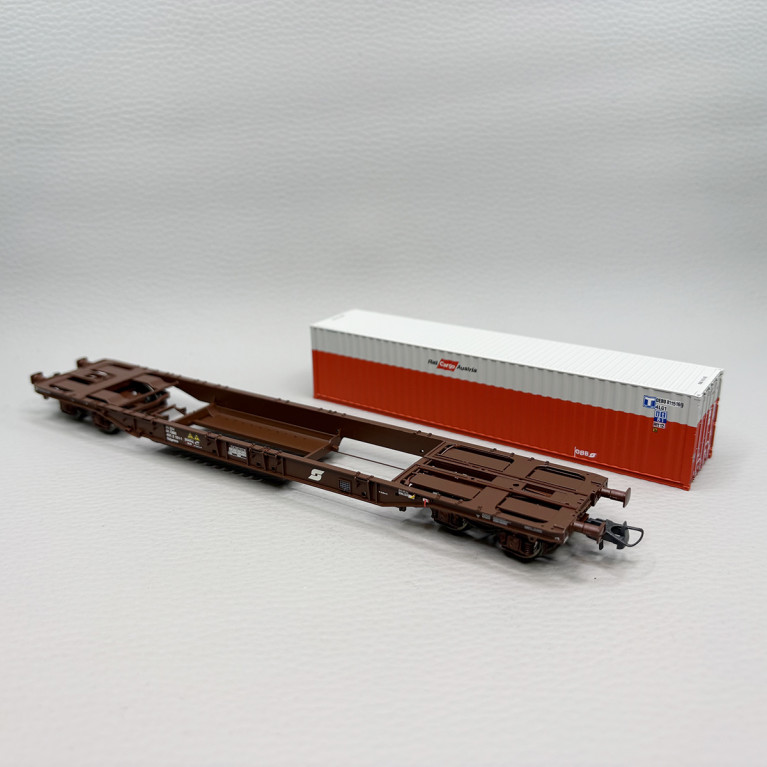 Wagon porte conteneur T3 type Sdgmns, "Rail Cargo Austria", ÖBB - ROCO 67598
