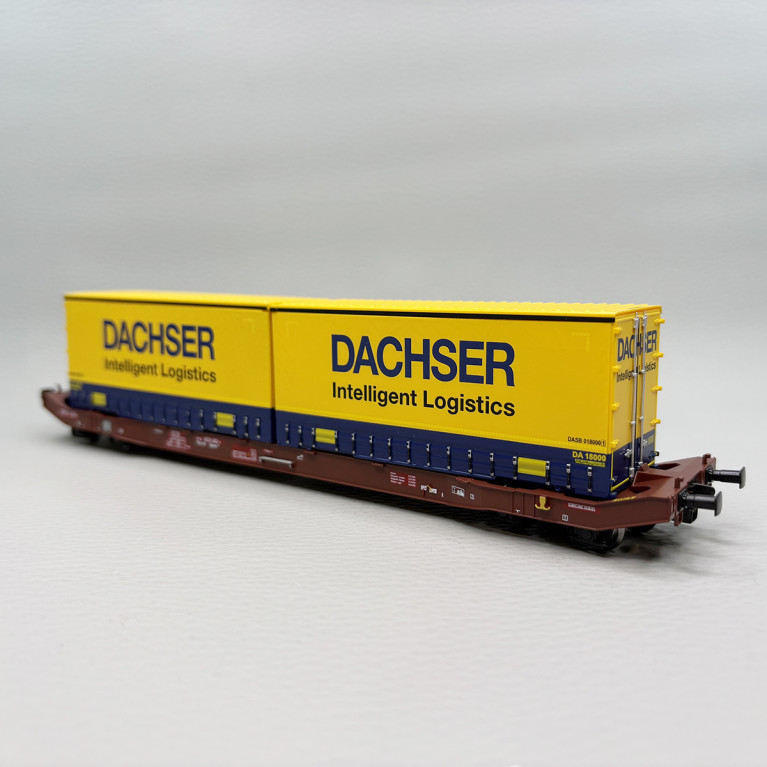 Wagon porte conteneur type Sgkkms 698, "Dachser", DB - MEHANO 28409