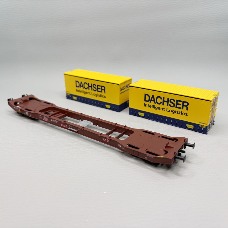 Wagon porte conteneur type Sgkkms 698, "Dachser", DB - MEHANO 28409