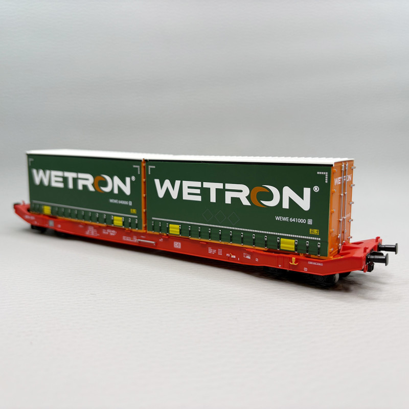Wagon porte conteneur type Sgkkms 698, "Wetron", DB - MEHANO 28412