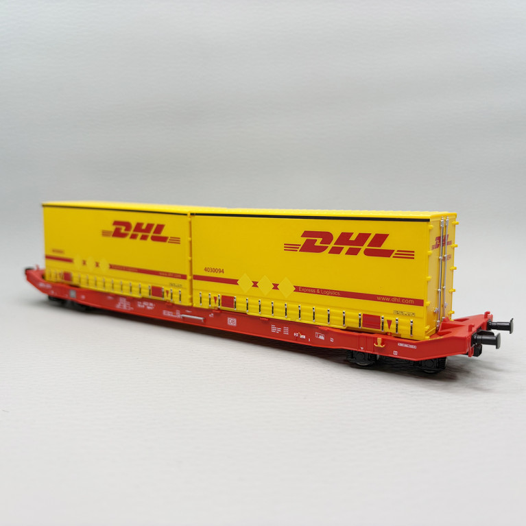 Wagon porte conteneur type Sgkkms 698, "DHL", DB - MEHANO 28411