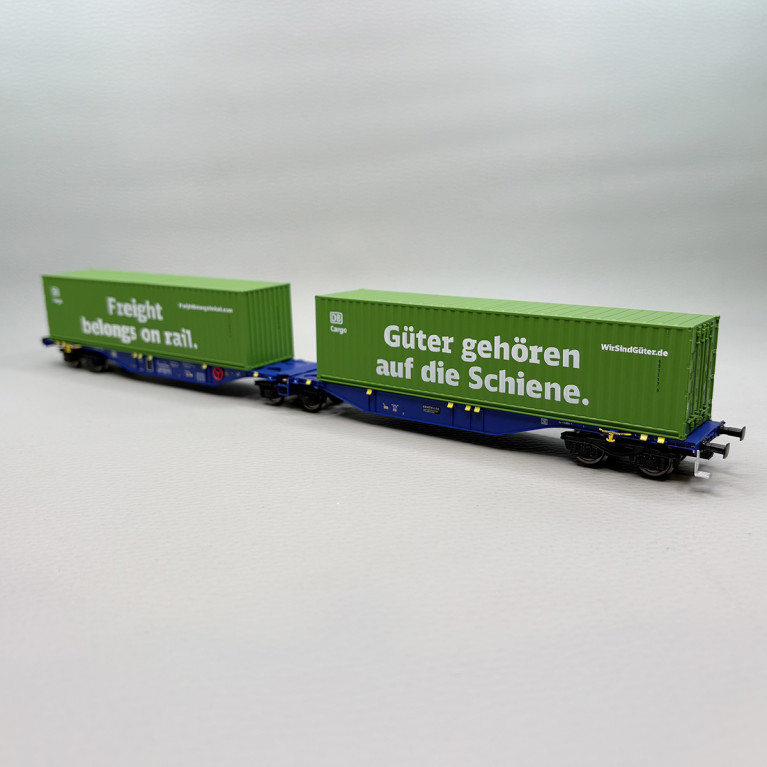 Wagon porte conteneurs type Sggmrs'90, "DB Cargo", Ermewa - MEHANO 28398