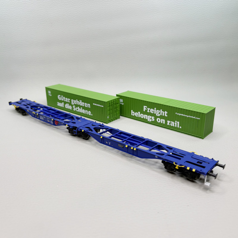 Wagon porte conteneurs type Sggmrs'90, "DB Cargo", Ermewa - MEHANO 28398