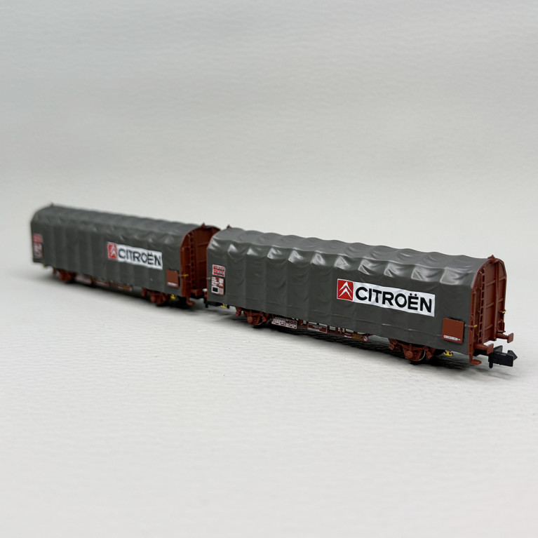 2 wagons bâchés type Kijls K70, "Citroën", SNCF - ARNOLD HN6712