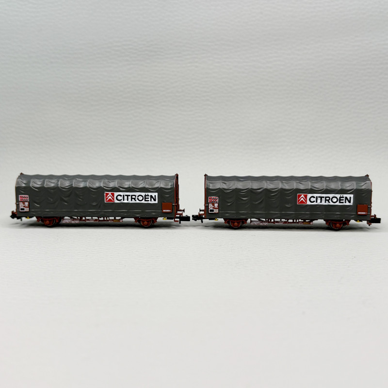 2 wagons bâchés type Kijls K70, "Citroën", SNCF - ARNOLD HN6712