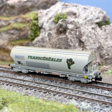 Wagon trémie "Transcéréales / Millet", graffitis Téléfoot, F-MISA SNCF, Ep. IV - ARNOLD HN6705 - N 1/160
