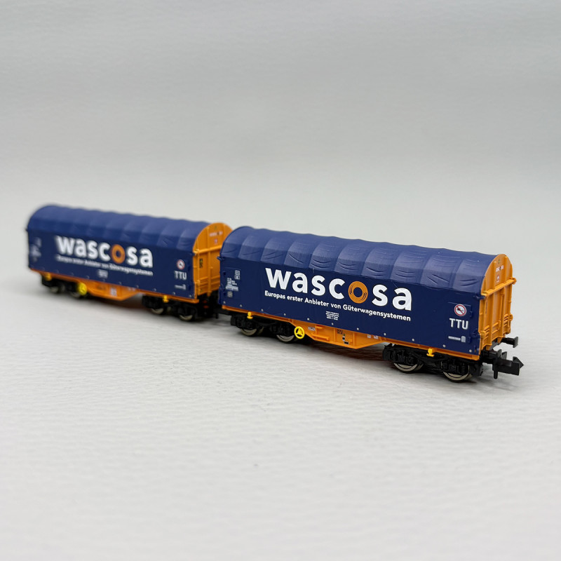 2 wagons à bâche coulissante type Shimmns, Wascosa - FLEISCHMANN 6660105