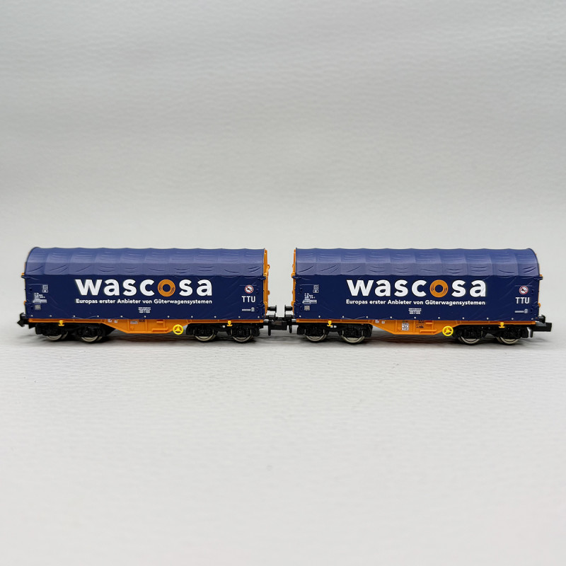 2 wagons à bâche coulissante type Shimmns, Wascosa - FLEISCHMANN 6660105