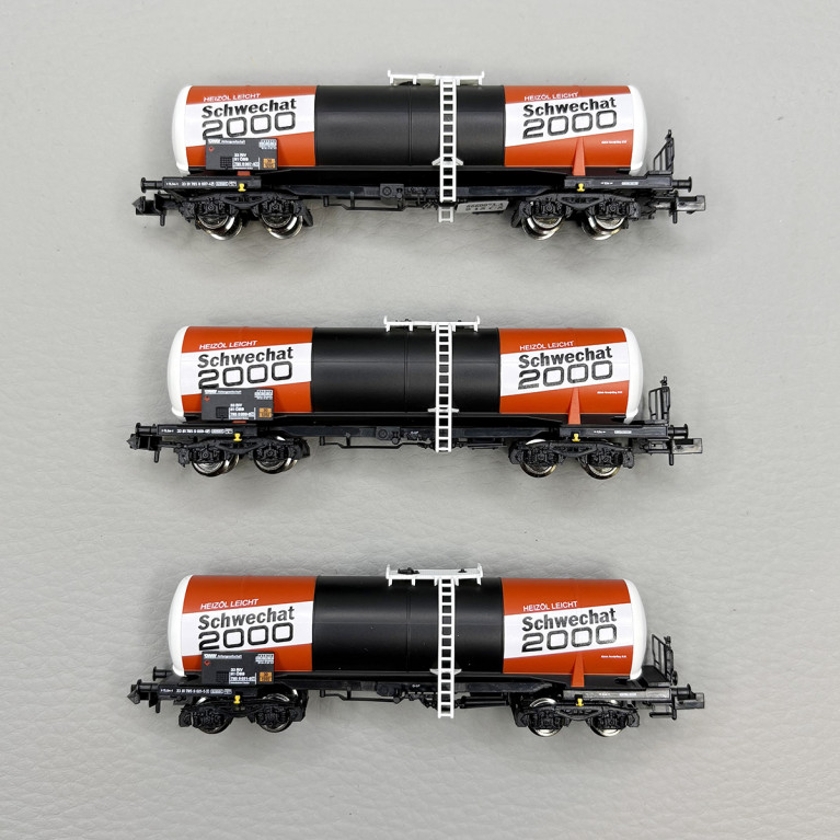 3 wagons citernes type Uahs, "ÖMV", ÖBB - FLEISCHMANN 6660073
