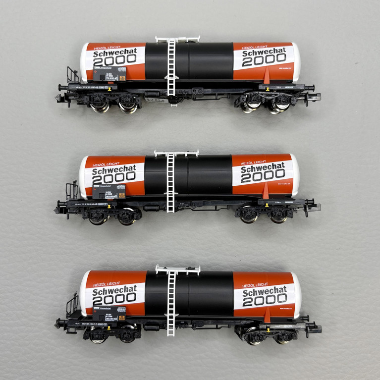 3 wagons citernes type Uahs, "ÖMV", ÖBB - FLEISCHMANN 6660073