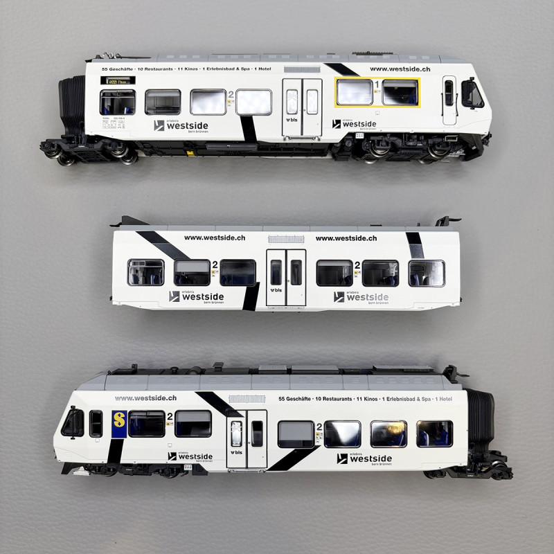 Automotrice RaBe 525 038-6 NINA "Westside", 3 éléments, BLS - LSMODELS 17203DC