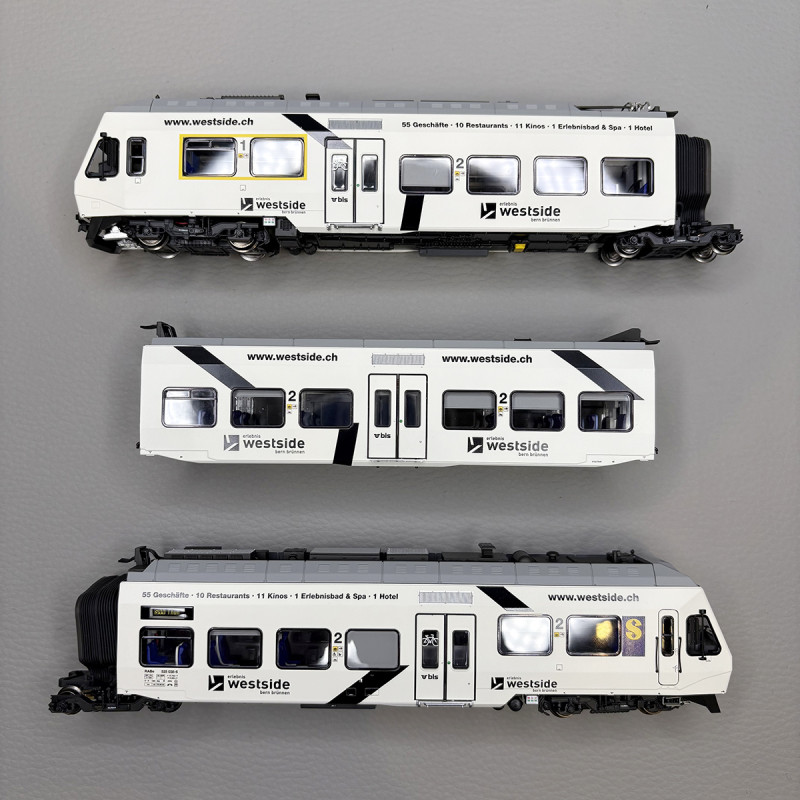 Automotrice RaBe 525 038-6 NINA "Westside", 3 éléments, BLS - LSMODELS 17203DCS