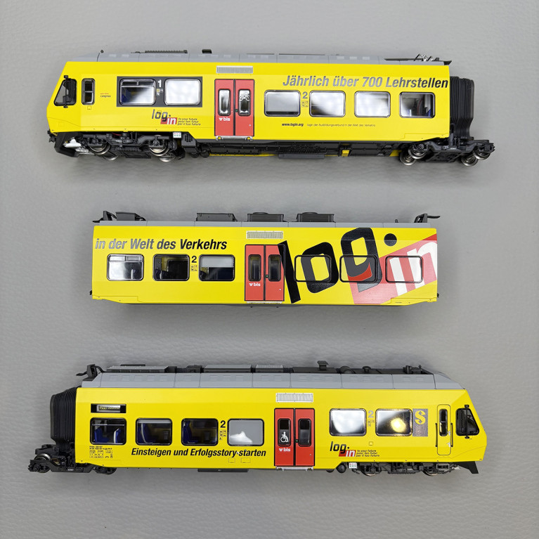 Automotrice RaBe 525 037 NINA "Login", 3 éléments, BLS - LSMODELS 17201DC