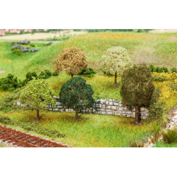 5 Arbres PREMIUM, petits, assortis - Faller 181172 - TT 1/120, N 1/160