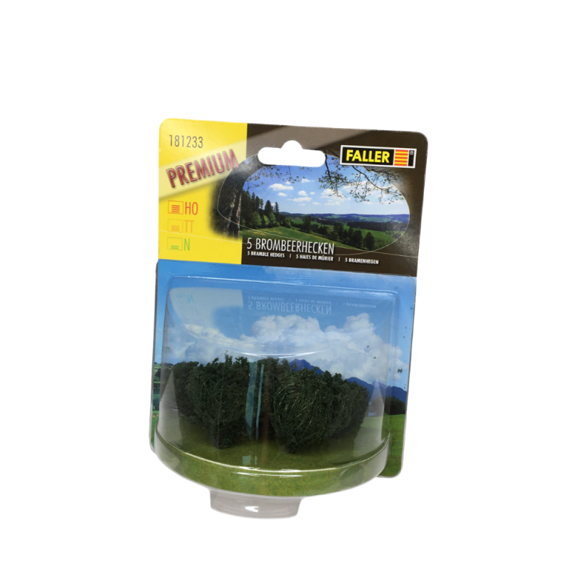 5 haies de mûrier PREMIUM - Faller 181233 - HO 1/87, TT 1/120, N 1/160