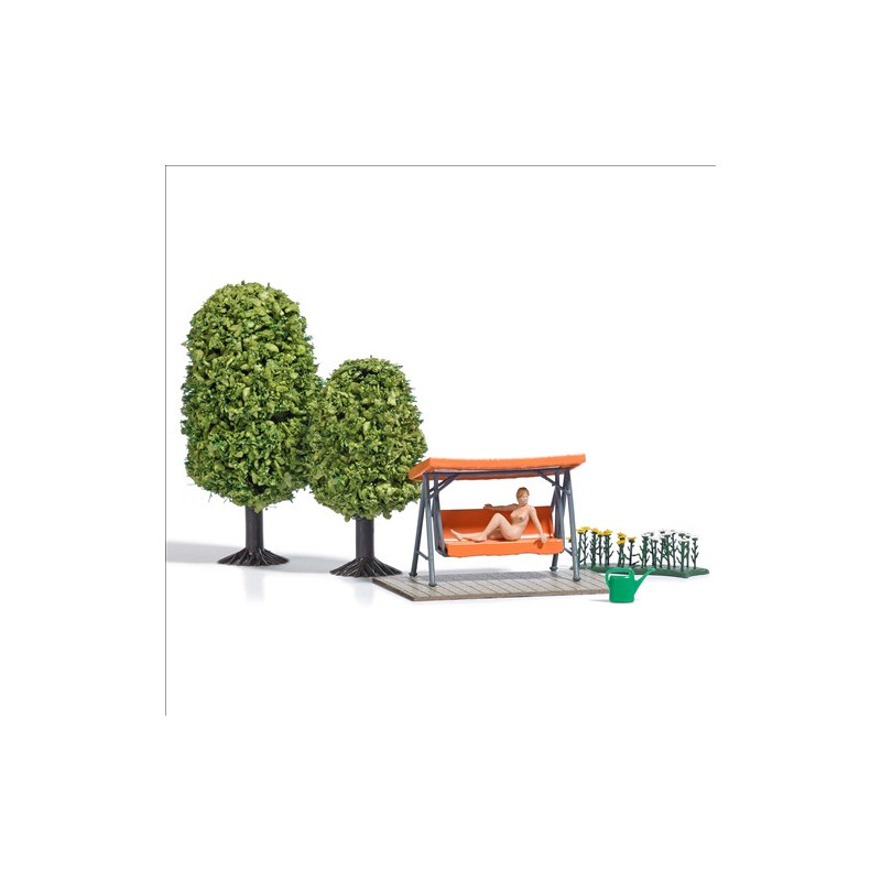 Coffret d'action : Balançoire de jardin  - BUSCH 79827 - HO 1/87