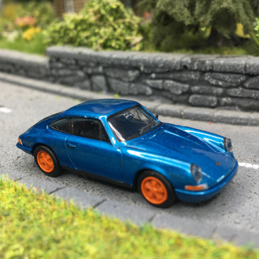 Porsche 911 Bleu léger métallisé "restomod", 1964 - BREKINA 16237 - HO 1/87