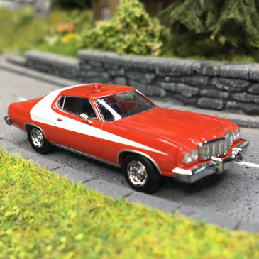 FORD Gran Torino, rouge/blanche avec gyrophare, "Starsky & Hutch" 1976 - BREKINA 19729 - HO 1/87