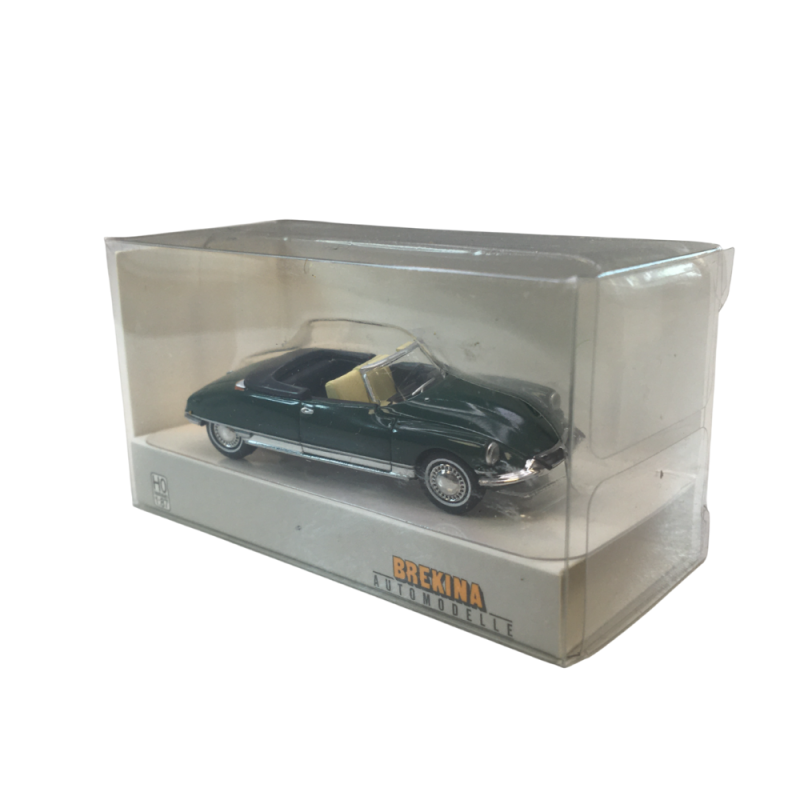 Citroën DS 19 cabriolet capote ouverte, vert forêt, 1963 - SAI 7804 - HO 1/87