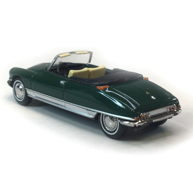Citroën DS 19 cabriolet capote ouverte, vert forêt, 1963 - SAI 7804 - HO 1/87