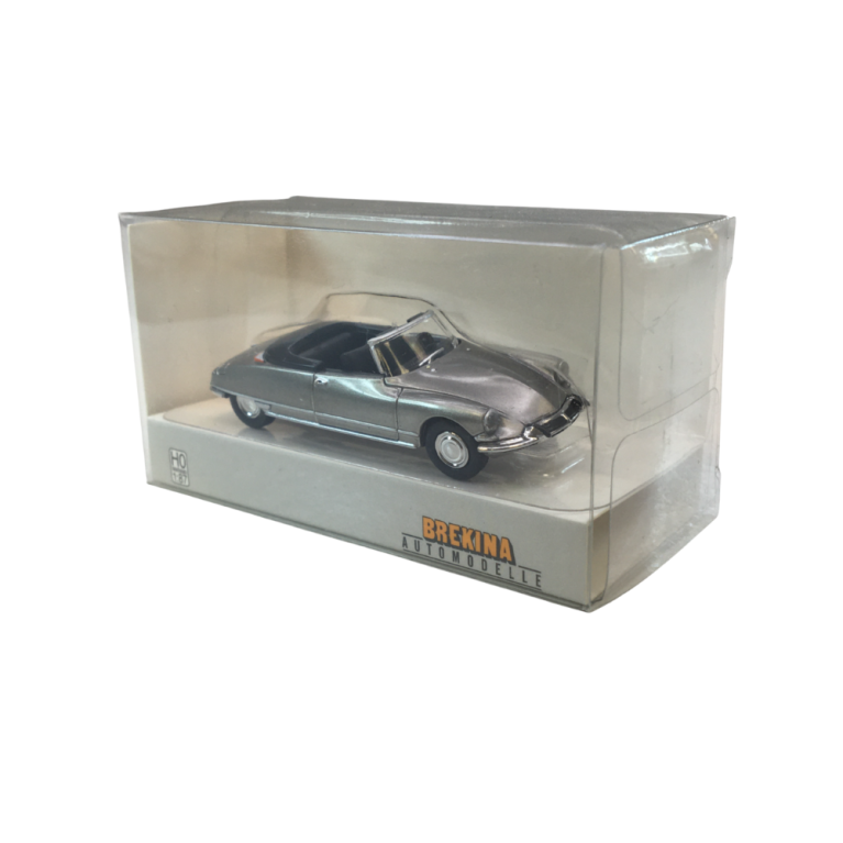 Citroën DS 19 cabriolet capote ouverte, gris nacré, 1963 - SAI 7801 - HO 1/87