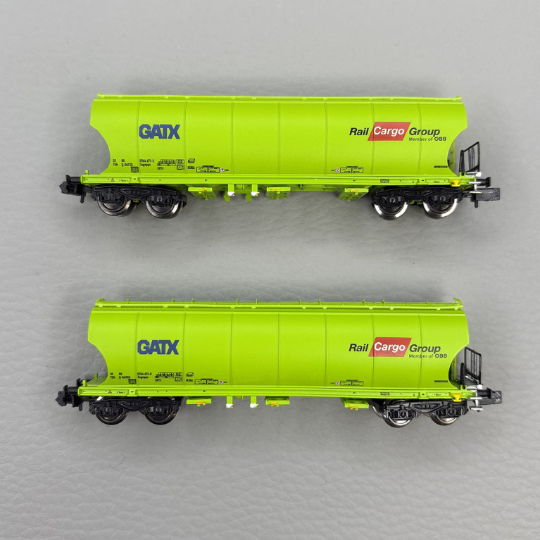2 wagons trémies parois rondes "Rail Cargo Group", GATX - ARNOLD HN6707