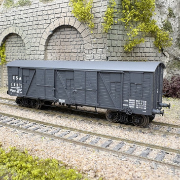 Wagon couvert TP, 4 portes, gris, USA, Ep. II - REE WB-915 - HO 1/87