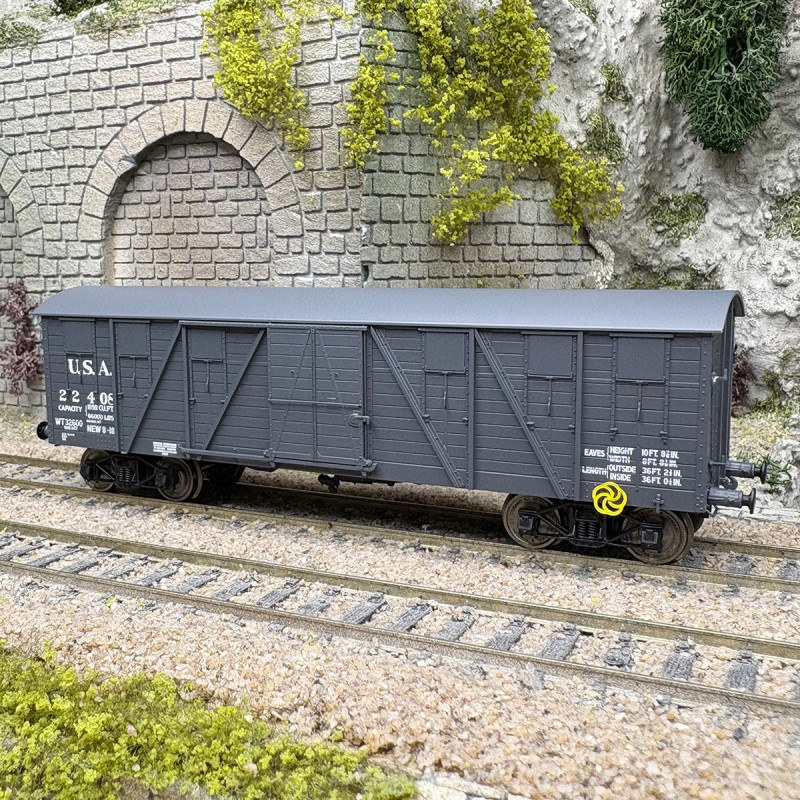 Wagon couvert TP, 2 portes, gris, USA, Ep. II - REE WB-914 - HO 1/87