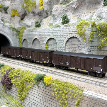 3 wagons couverts Primeurs TP, 4 portes, SNCF, Ep. III - REE WB-910 - HO 1/87