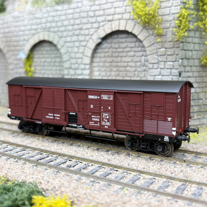 Wagon Couvert Huet En Laiton - Parois Métal Marron - Kit Monté Superbe (Haxo Makette Loco Diffusion)