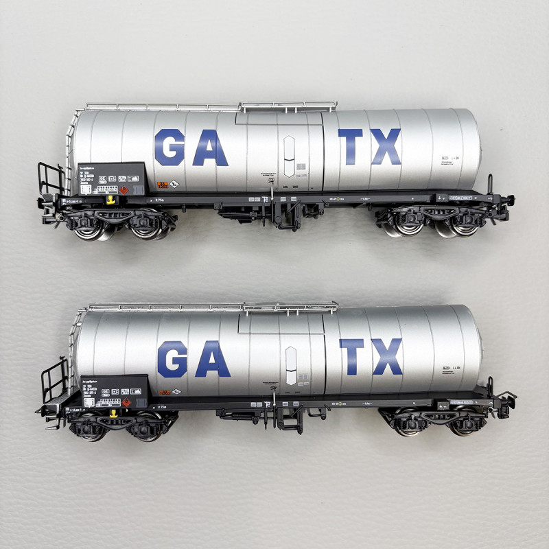2 wagons citernes type Zacens à bogies, GATX - RIVAROSSI HR6667