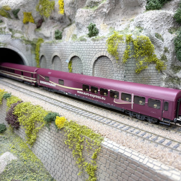 2 voitures Euro-Express, Restaurant WRmh 132 et Partywagen WGmh 804/854, D-Euro, Ep. VI - RIVAROSSI HR4350 - HO 1/87