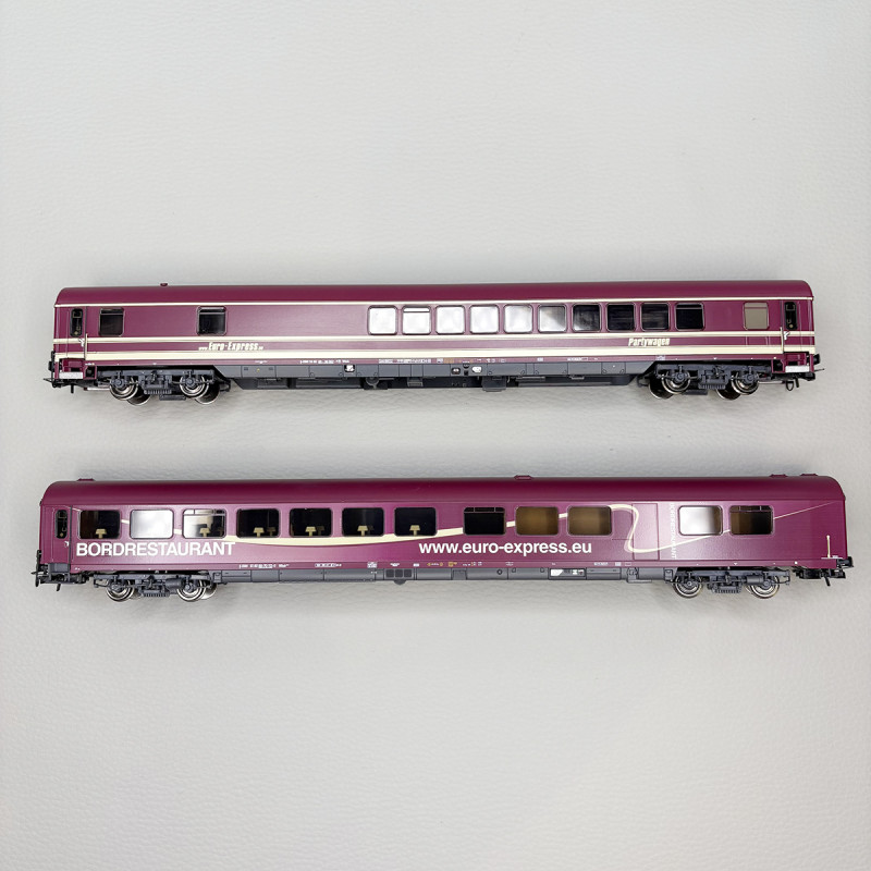 2 voitures Euro-Express, Restaurant WRmh 132 et Partywagen WGmh 804/854, D-Euro - RIVAROSSI HR4350