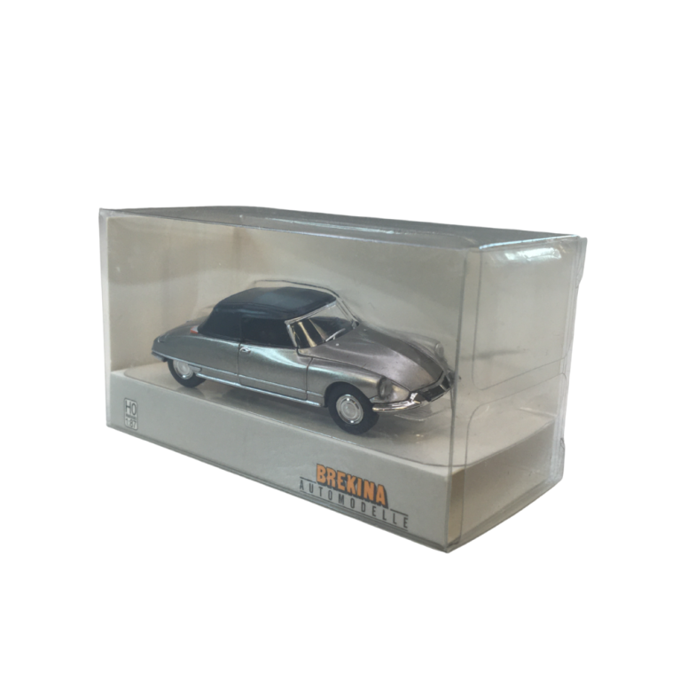 Citroën DS 19 cabriolet capote fermé, gris nacré, 1963 - SAI 7811 - HO 1/87