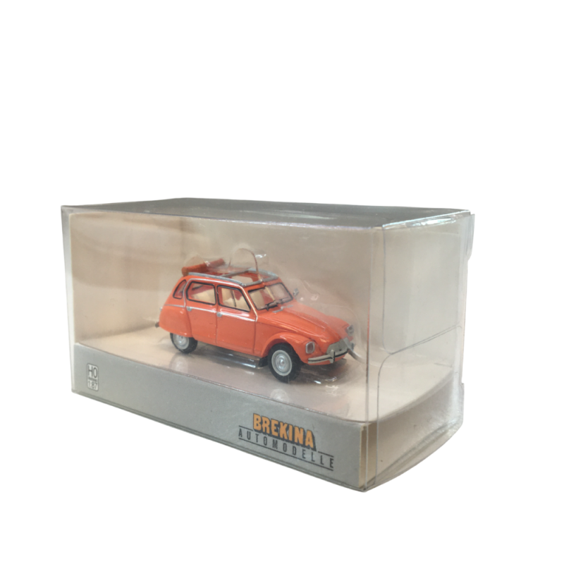 Citroën Dyane 6 capote ouverte, orange cuivre indien, 1973 - SAI 7624 - HO 1/87