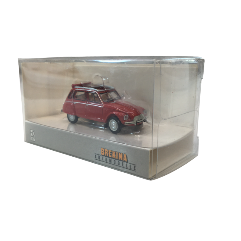Citroën Dyane 6 capote ouverte, rouge geranium, 1973 - SAI 7625 - HO 1/87