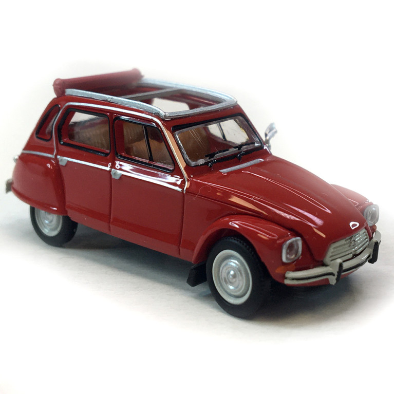 Citroën Dyane 6 capote ouverte, rouge geranium, 1973 - SAI 7625 - HO 1/87