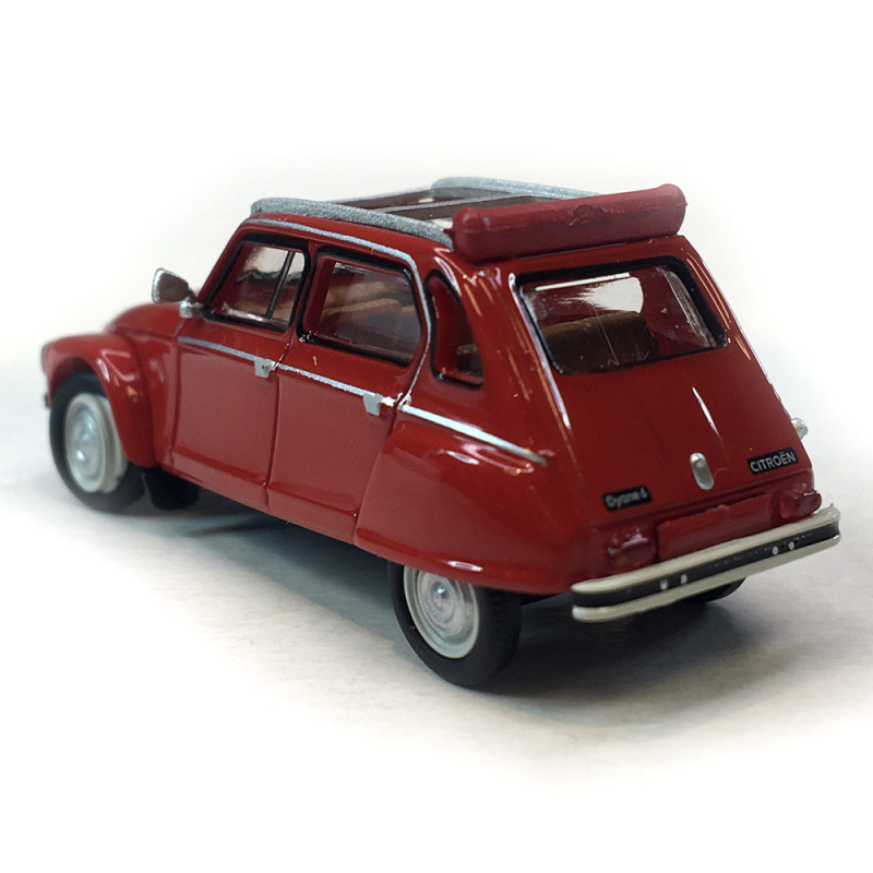 Citroën Dyane 6 capote ouverte, rouge geranium, 1973 - SAI 7625 - HO 1/87