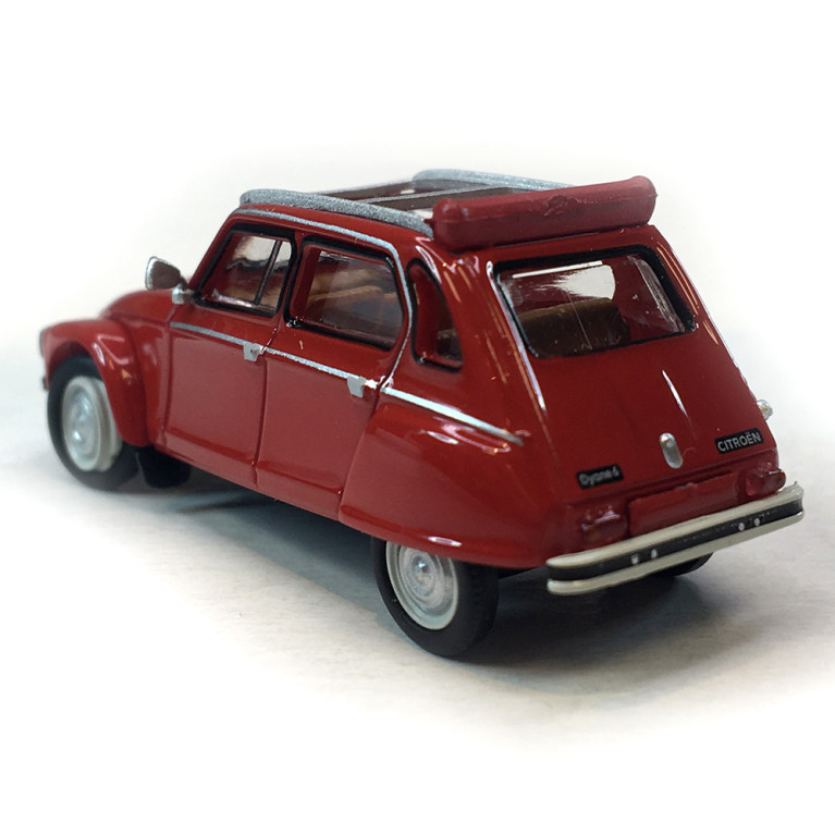 Citroën Dyane 6 capote ouverte, rouge geranium, 1973 - SAI 7625 - HO 1/87