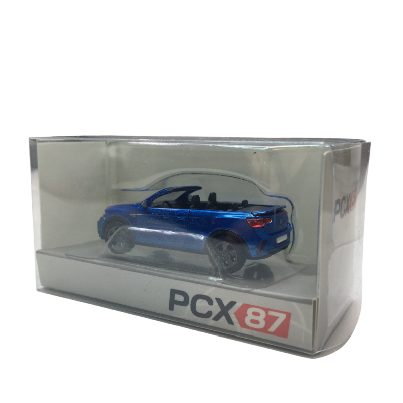 VW T-Roc cabriolet phase 2 ouvert, bleu métallisé, 2022 - PCX870603 - HO 1/87