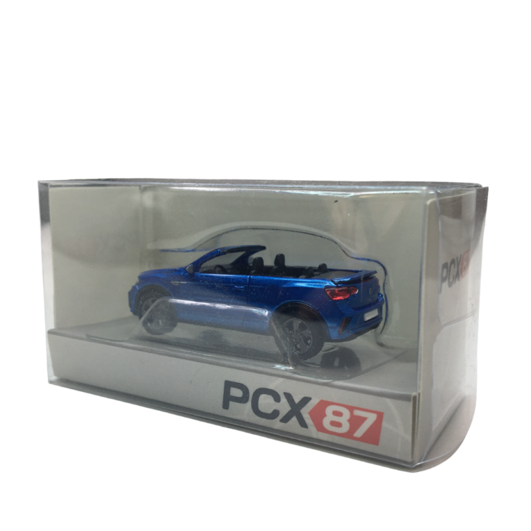 VW T-Roc cabriolet phase 2 ouvert, bleu métallisé, 2022 - PCX870603 - HO 1/87
