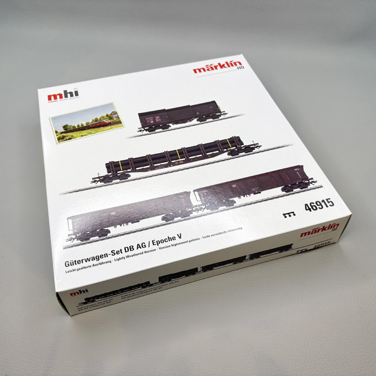 4 wagons marchandises différents avec chargements, DB - MARKLIN 46915