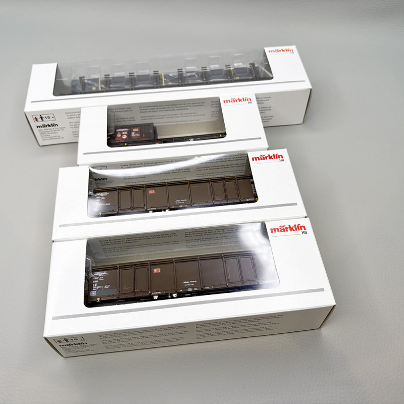 4 wagons marchandises différents avec chargements, DB - MARKLIN 46915