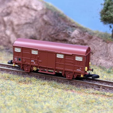 Wagon couvert type G4, volet aluminium, feux fin de convoi, SNCF, Ep. IV - AZAR MODELS W02-STA2X - Z 1/220