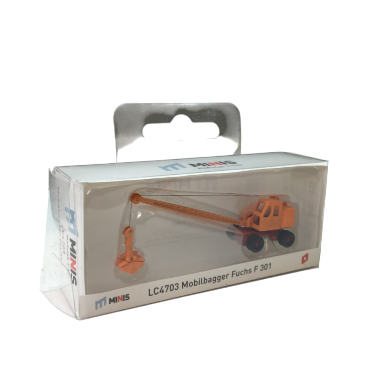 Excavatrice Fuschs F 301, flèche en treillis avec pelle, orange rouge, 1957 - MINIS LC4703 - N 1/160