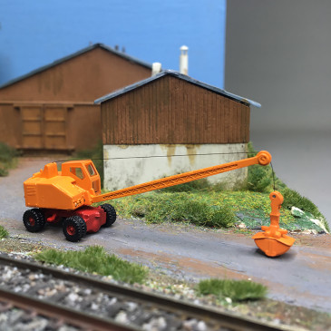Excavatrice Fuschs F 301, flèche en treillis avec pelle, orange rouge, 1957 - MINIS LC4703 - N 1/160