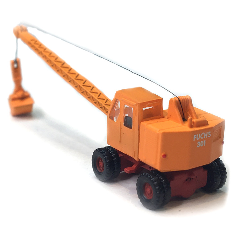 Excavatrice Fuschs F 301, flèche en treillis avec pelle, orange rouge, 1957 - MINIS LC4703 - N 1/160
