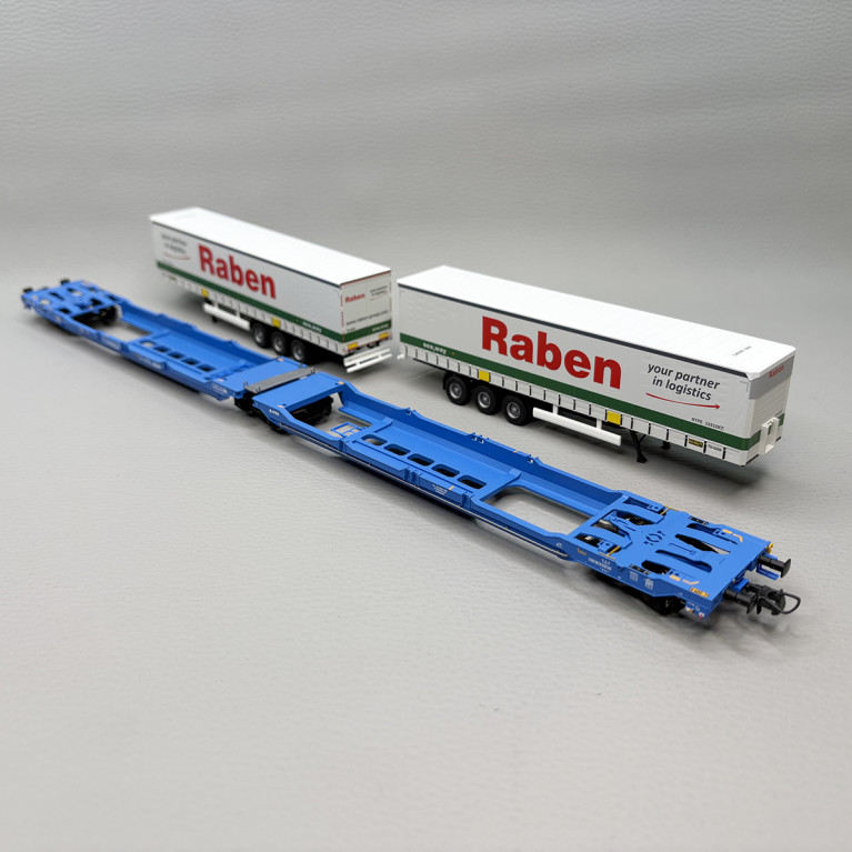 Wagon articulé double poche, Sdggmrs 738 / T3000e, "Raben", VTG - ROCO 6600117